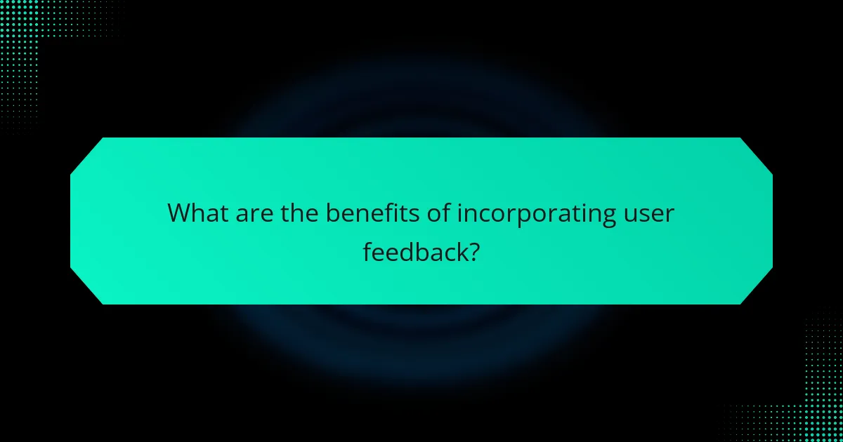 What are the benefits of incorporating user feedback?