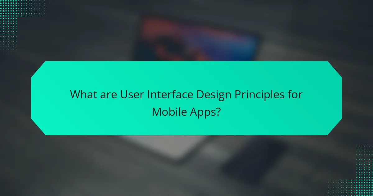 What are User Interface Design Principles for Mobile Apps?